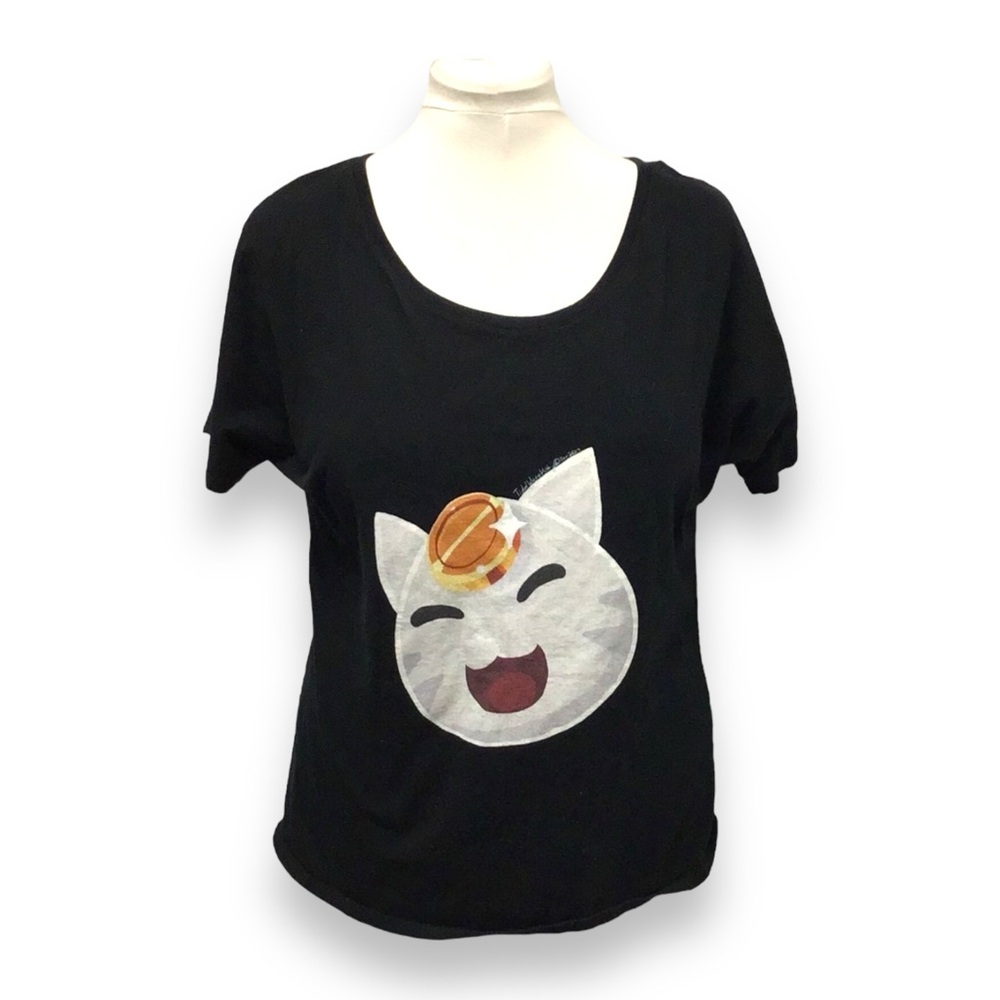 Bella Canvas Black Gamer Graphic T-Shirt Cute Slime Rancher Lucky Cat Black M